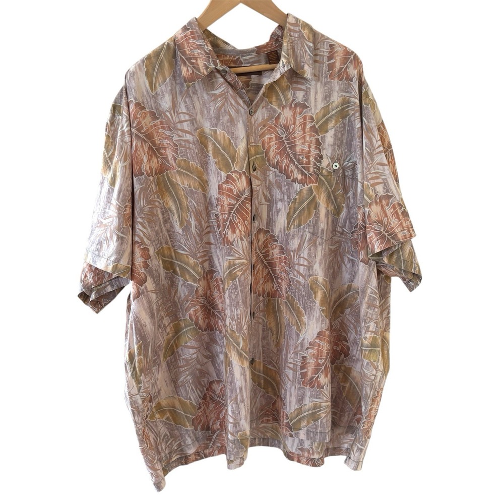 Tori Richard Men Hawaiian Shirt Size 3XB Floral Tropical USA Beach Travel Cruise